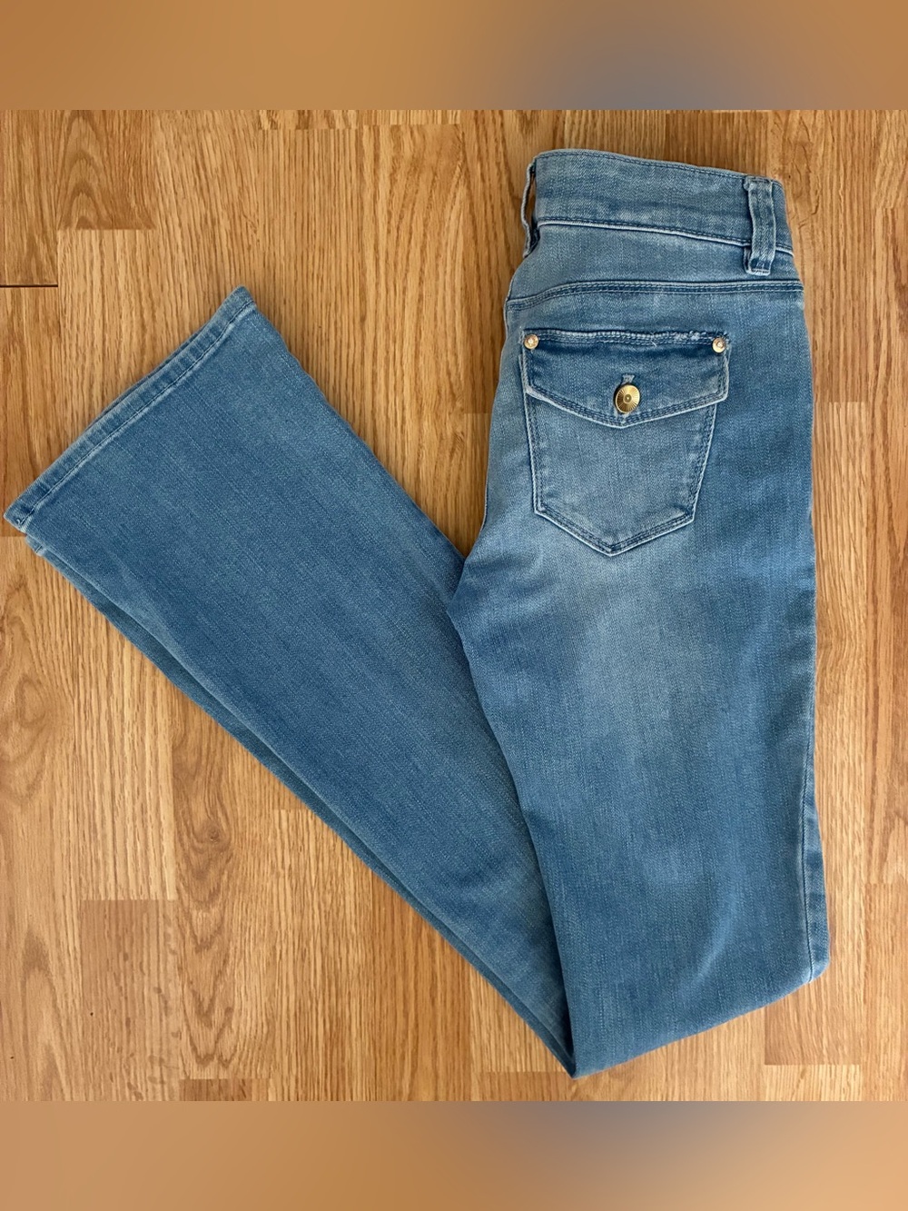 White House Black Market Skinny Flare Jeans low rise stretch size 0